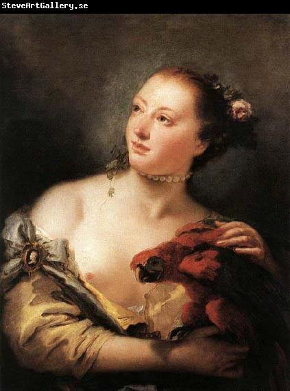 Giovanni Battista Tiepolo Woman with a Parrot